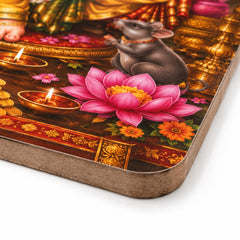 lakshmi ganesh wooden wall hanging