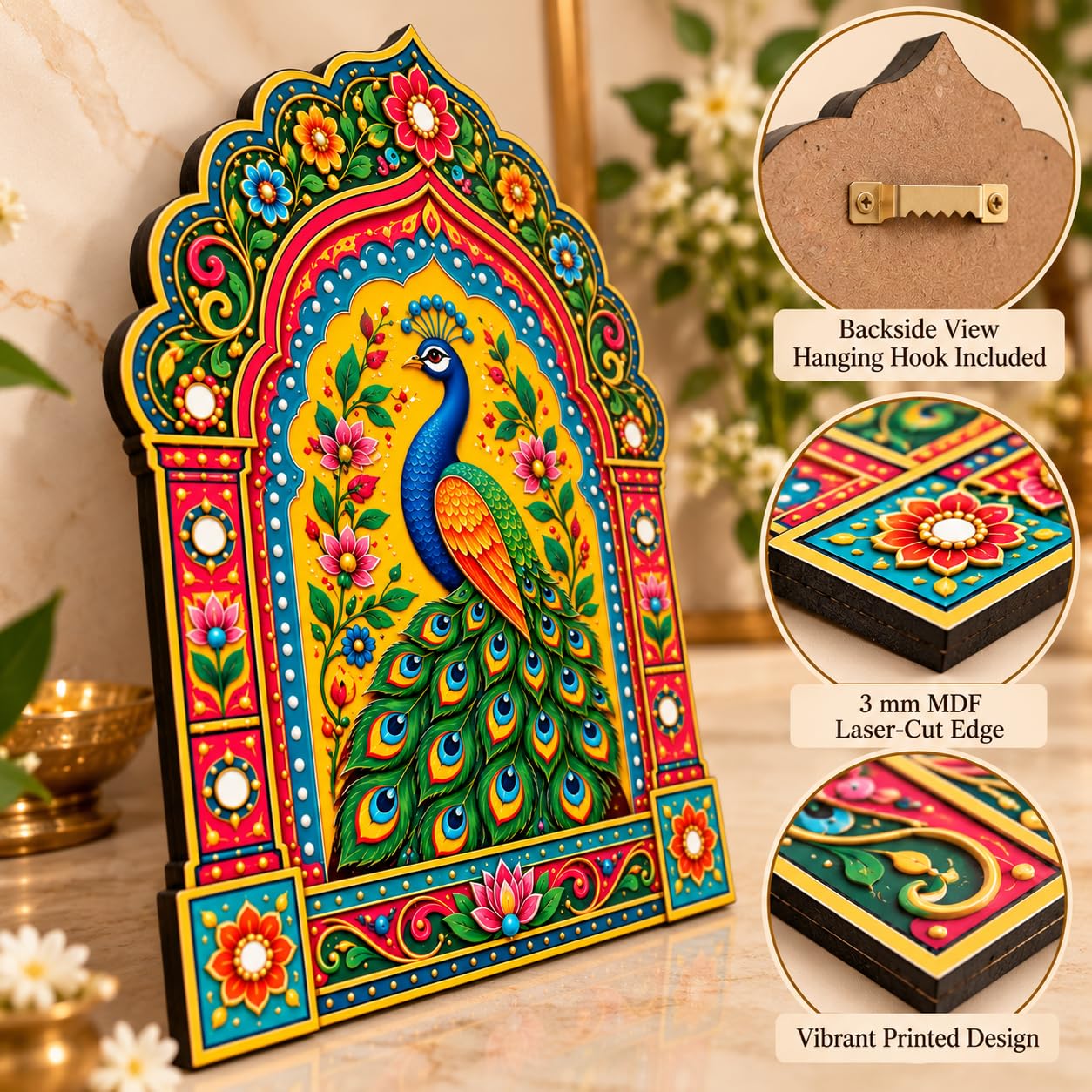 lightweight wooden jharokha wall decor