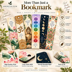 chakra themed wooden bookmarks for meditation