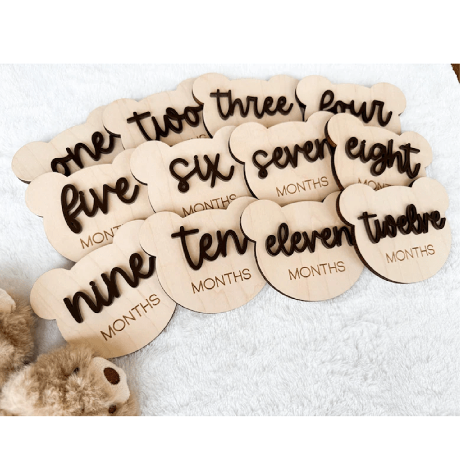 newborn monthly milestone markers wood