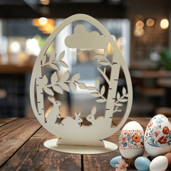 wooden easter bunny centerpiece for home decor