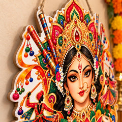 Navratri pooja room wall decoration