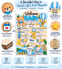 Newborn birth details board for nursery decor