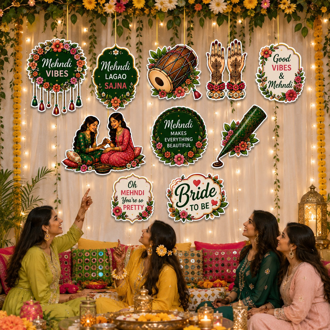 Mehndi decoration cutouts for wedding