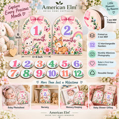 Pack of 2 baby milestone photo boards