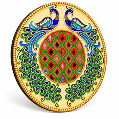 Round Peacock Mandala Wall Hanging for Living Room