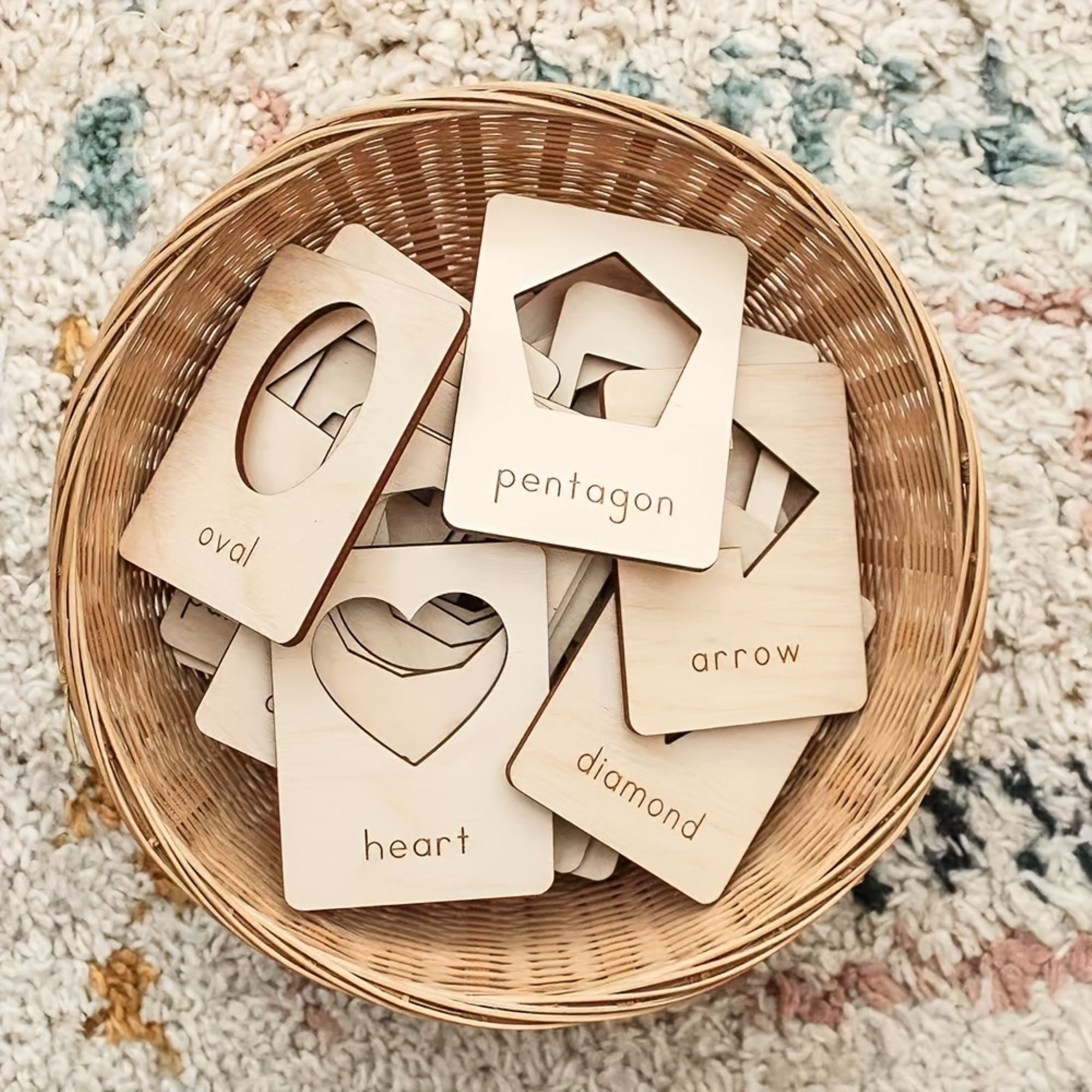 Montessori shape learning cards for toddlers