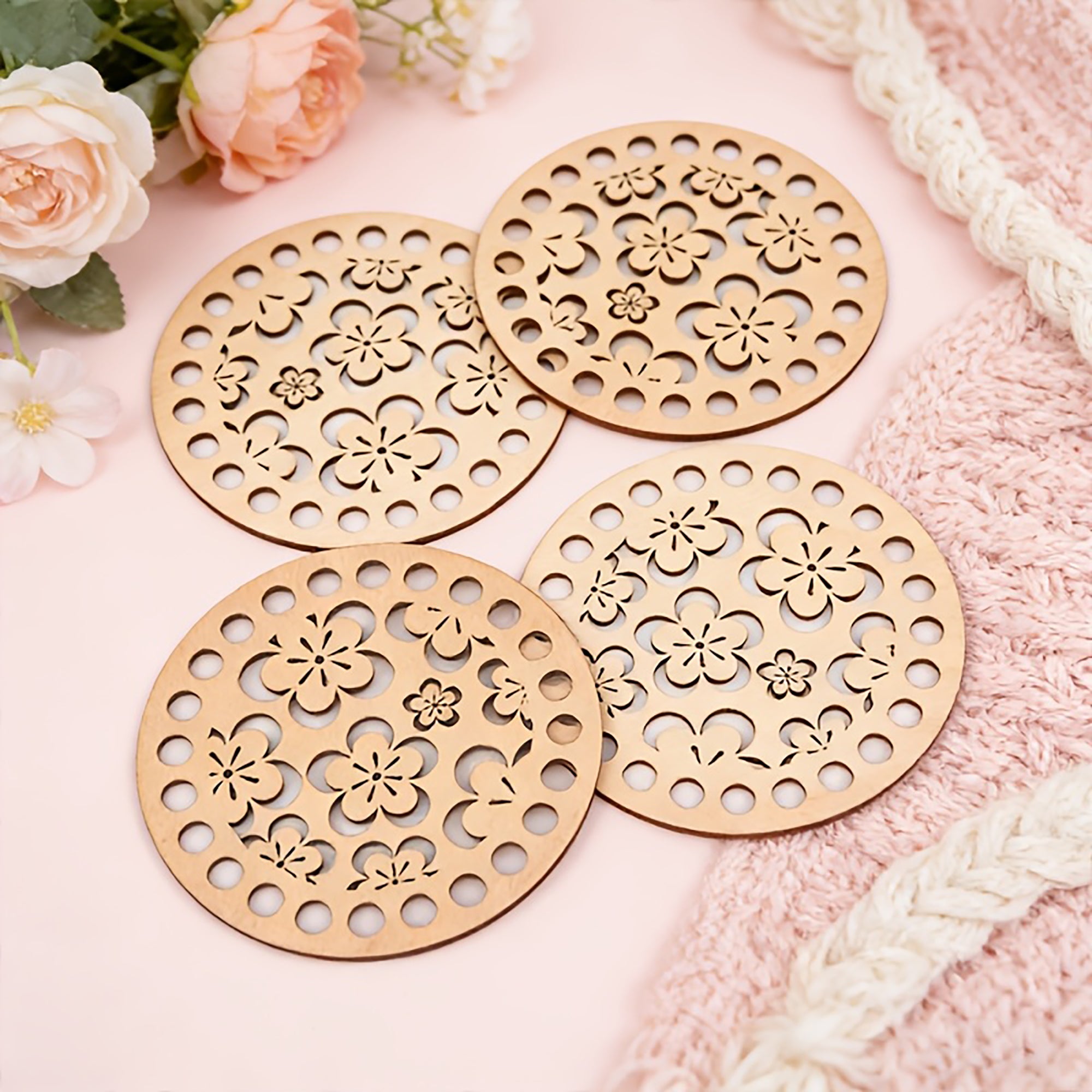 plum blossom wooden basket base for diwali decoration making