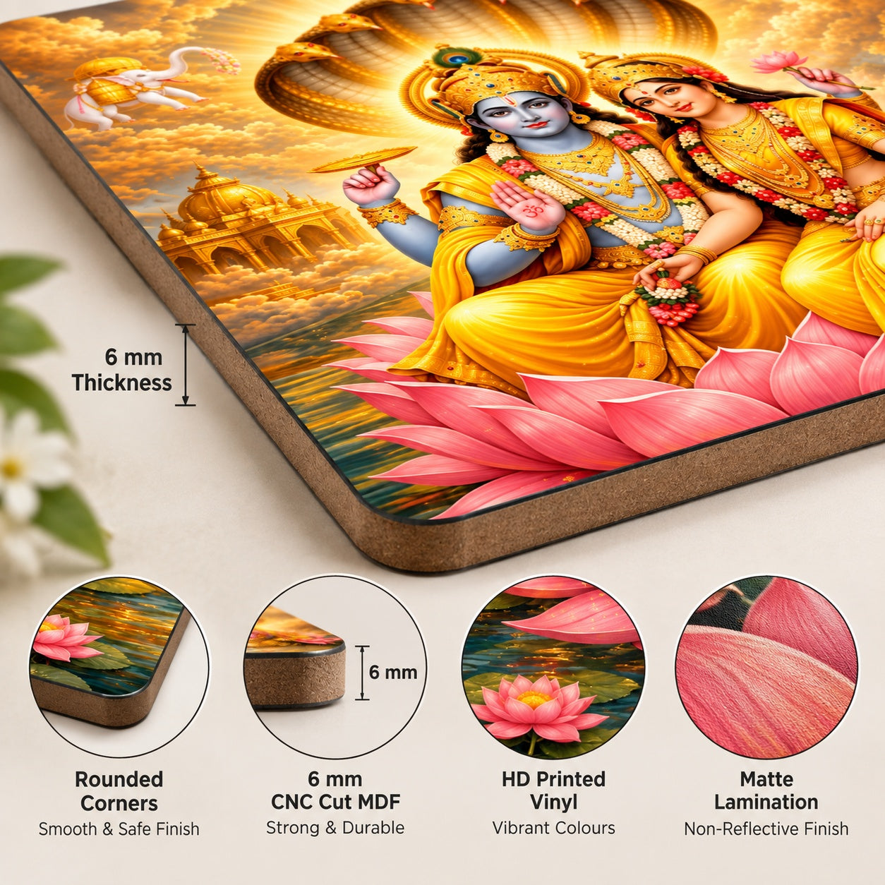 Lakshmi Narayan MDF wall painting