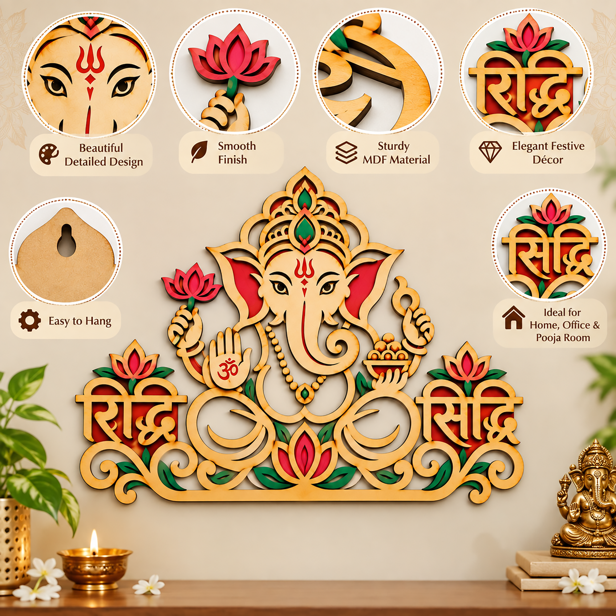 riddhi siddhi ganesha decor for diwali pooja
