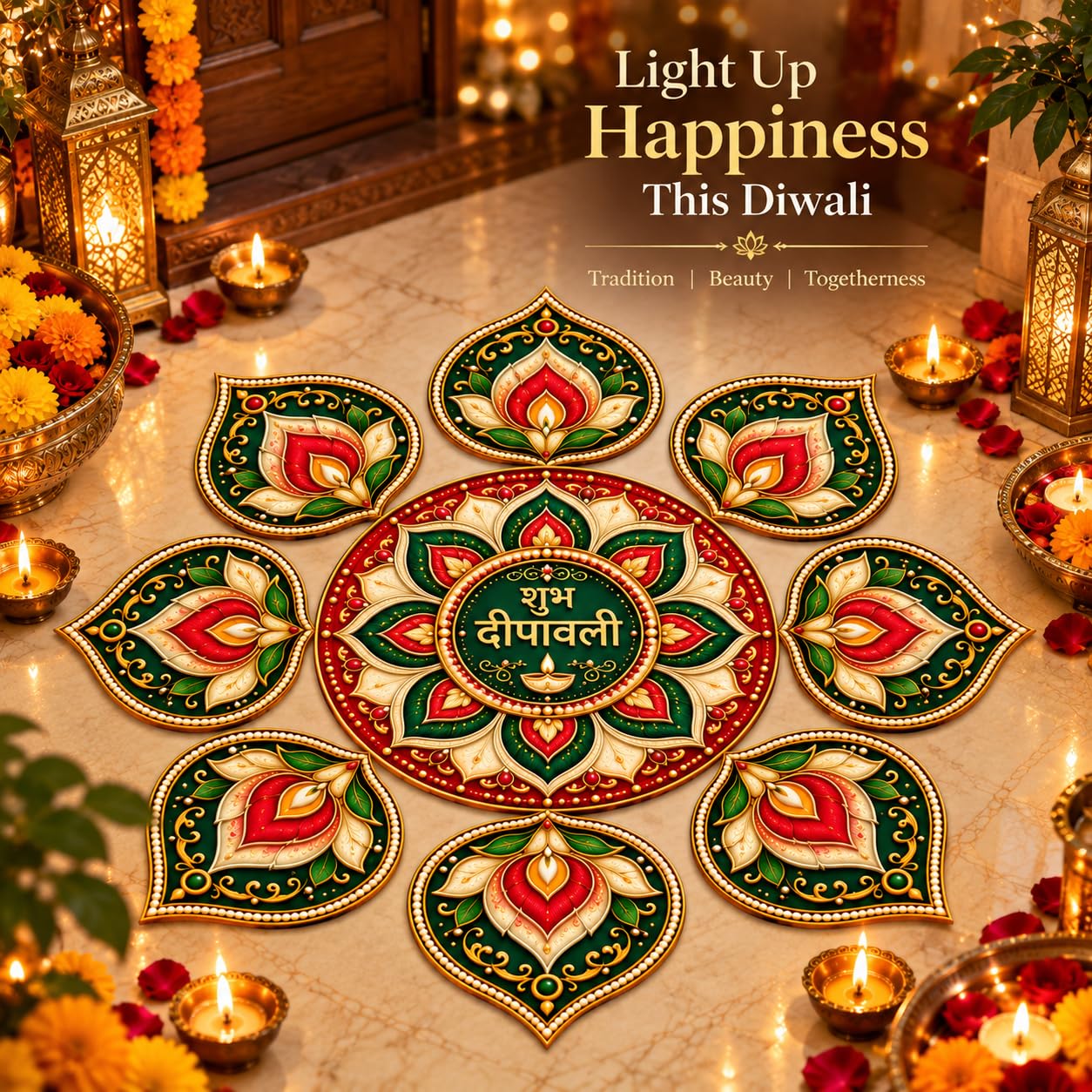 Diwali floor decoration for home entrance