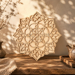wooden mandala carving base for diy projects