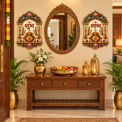 MDF Shubh Labh wall hanging for main door decoration