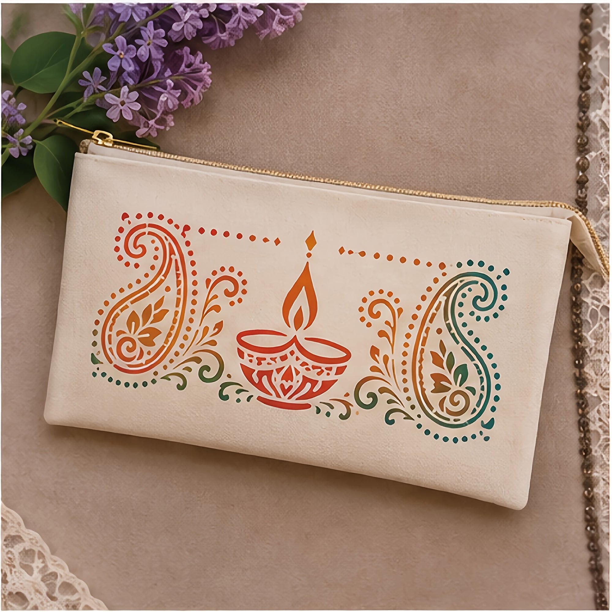 reusable diwali rangoli stencil for walls and canvas