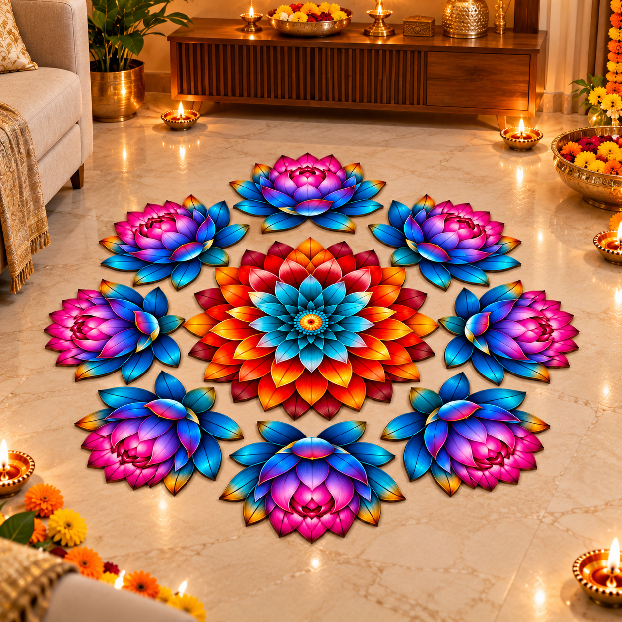 Ready to use rangoli decor for Diwali