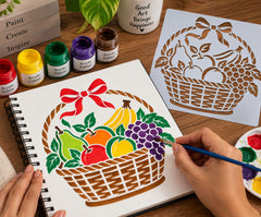 fruit basket stencil for canvas art