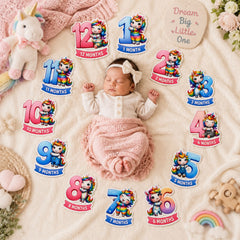 newborn unicorn photo milestone cards
