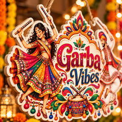 Garba Vibes sunboard cutout decoration