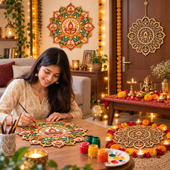 wooden mandala rangoli craft blank