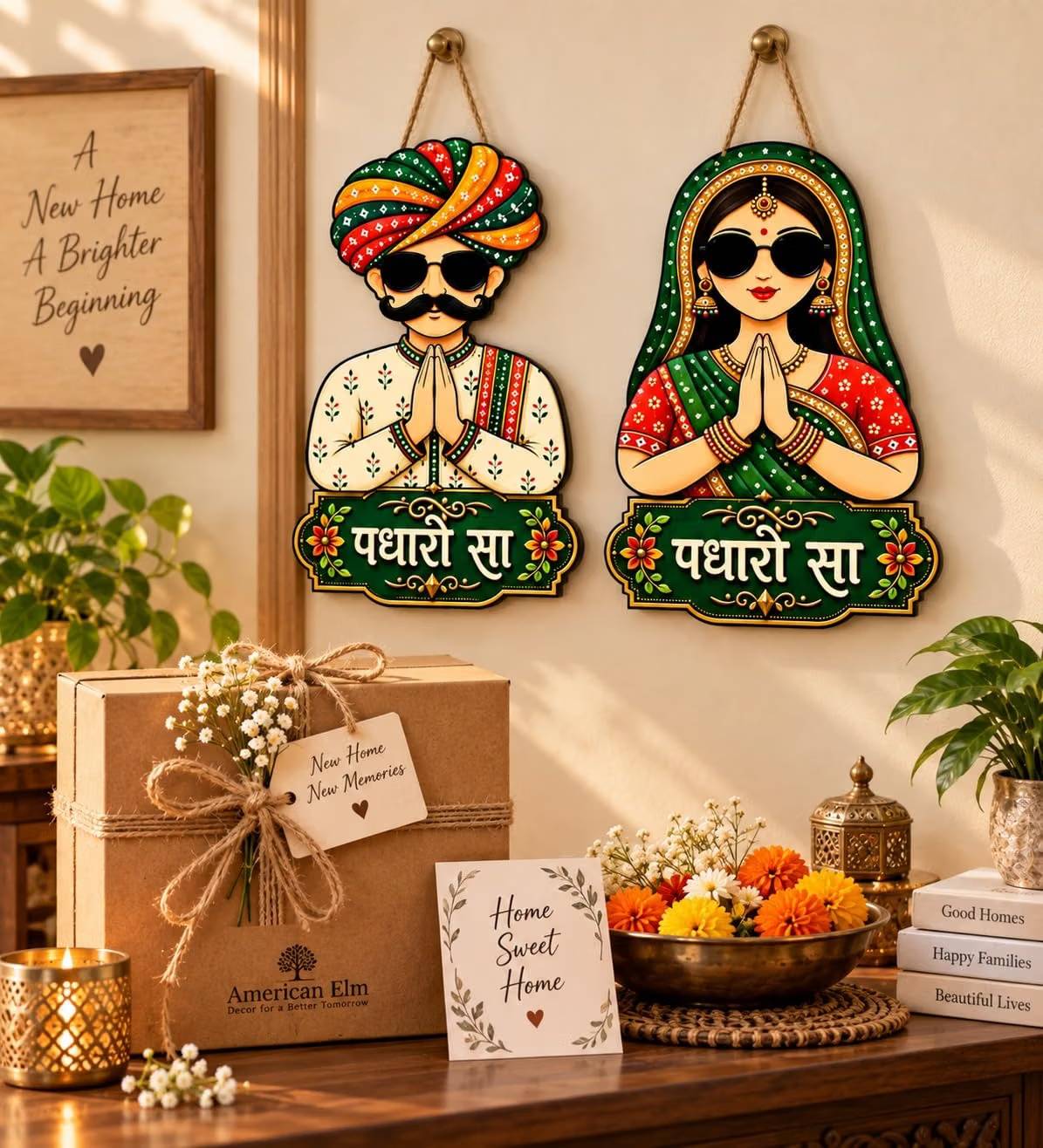 traditional rajasthani welcome sign for home