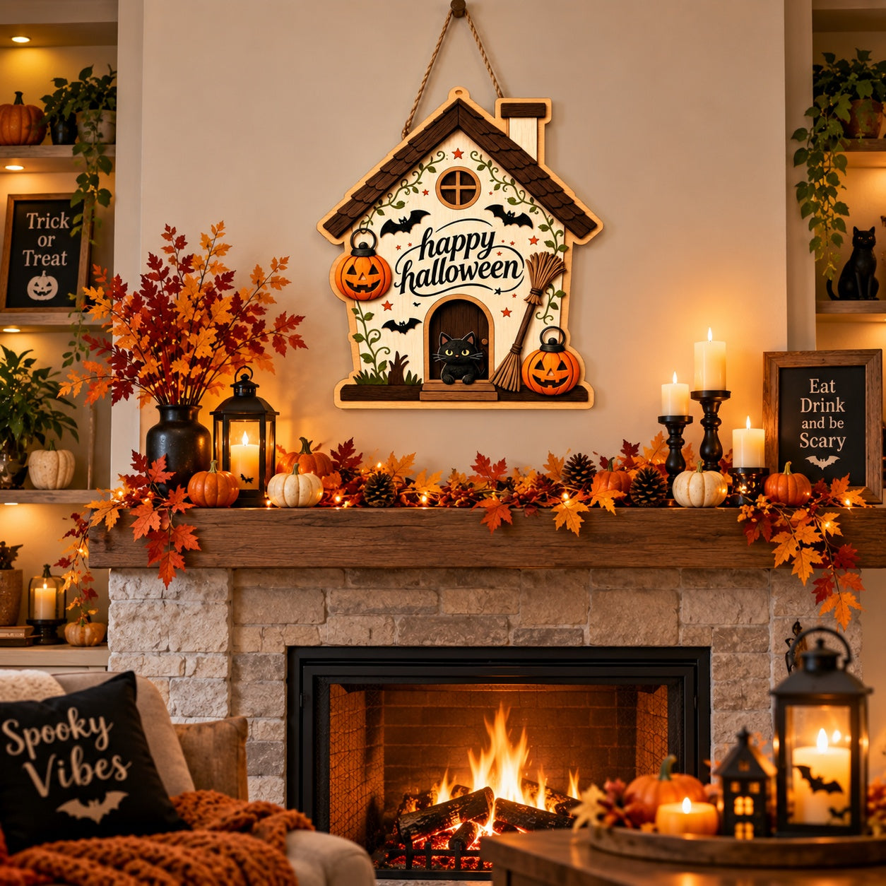 Halloween decorative cutout wall hanging
