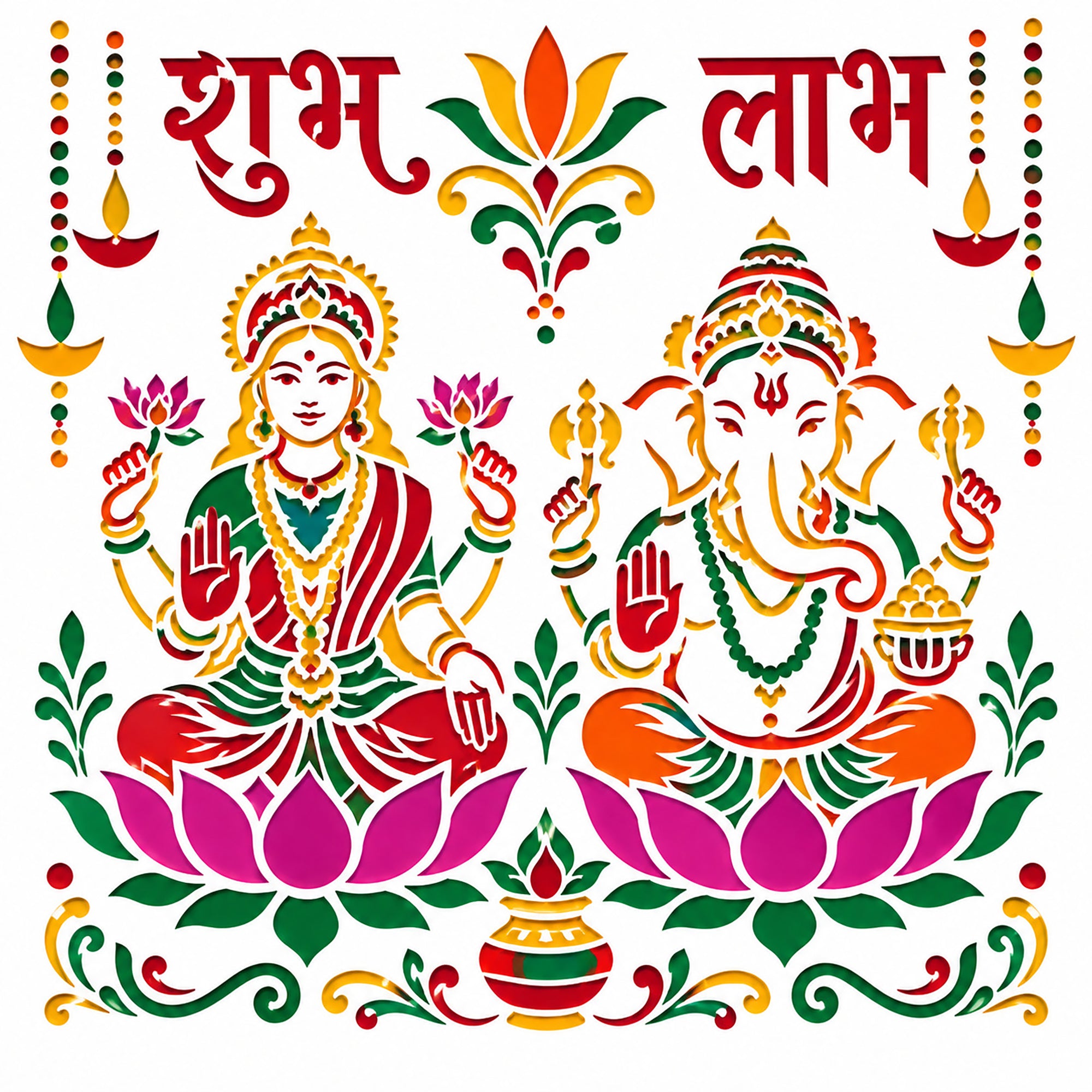 diwali rangoli stencil reusable