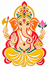 ganesh stencil for wood fabric and canvas
