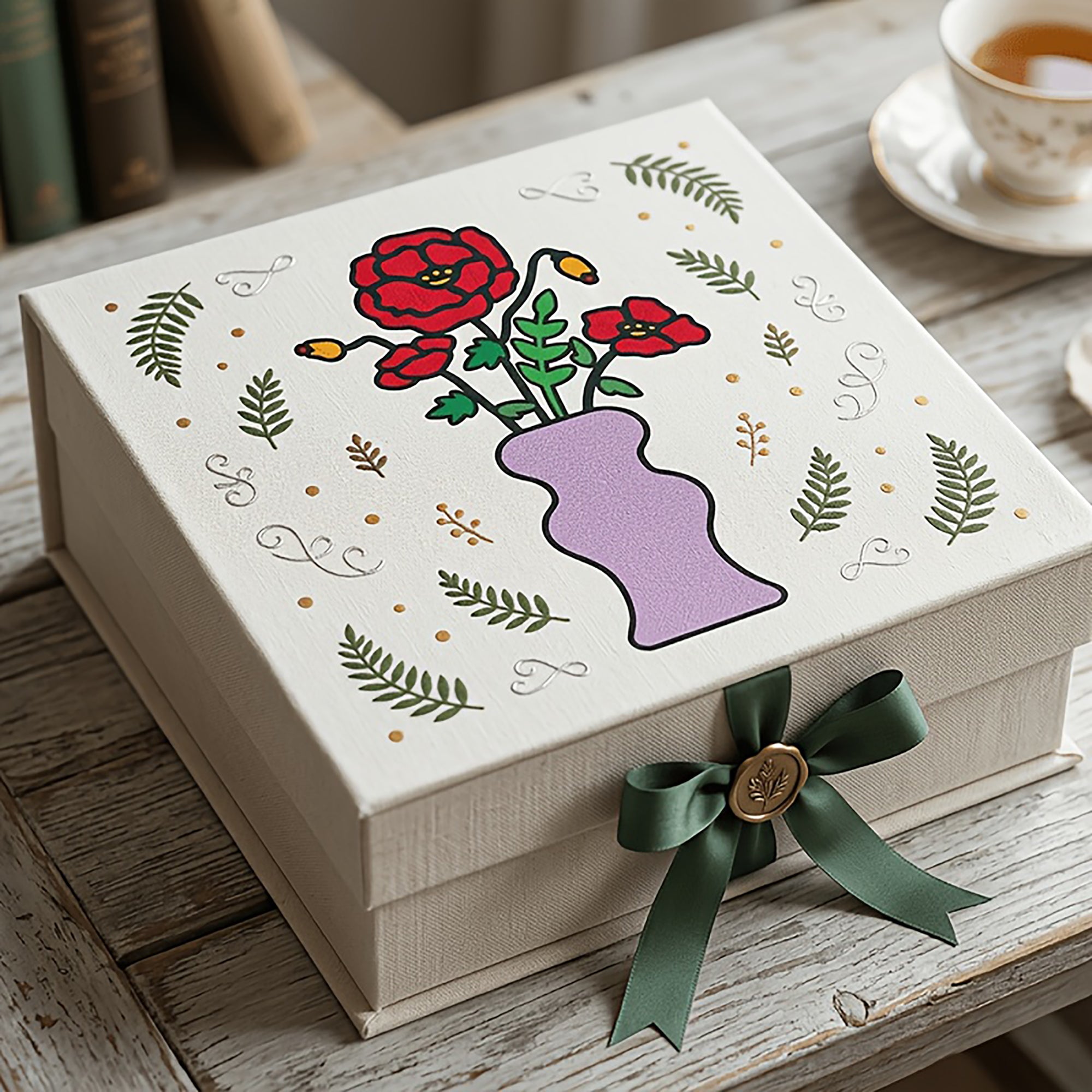 flower vase painting template for canvas art