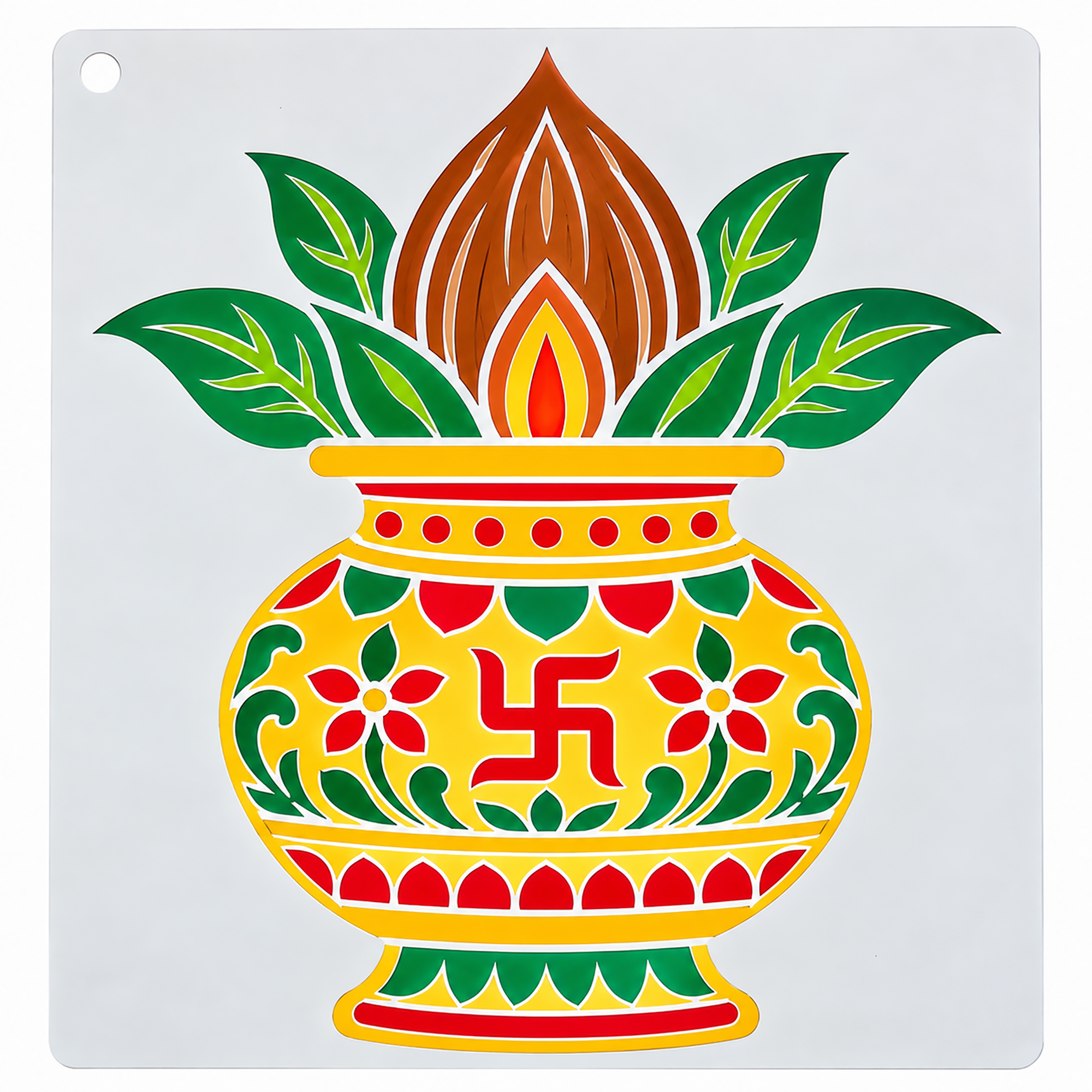 traditional kalash stencil for painting
