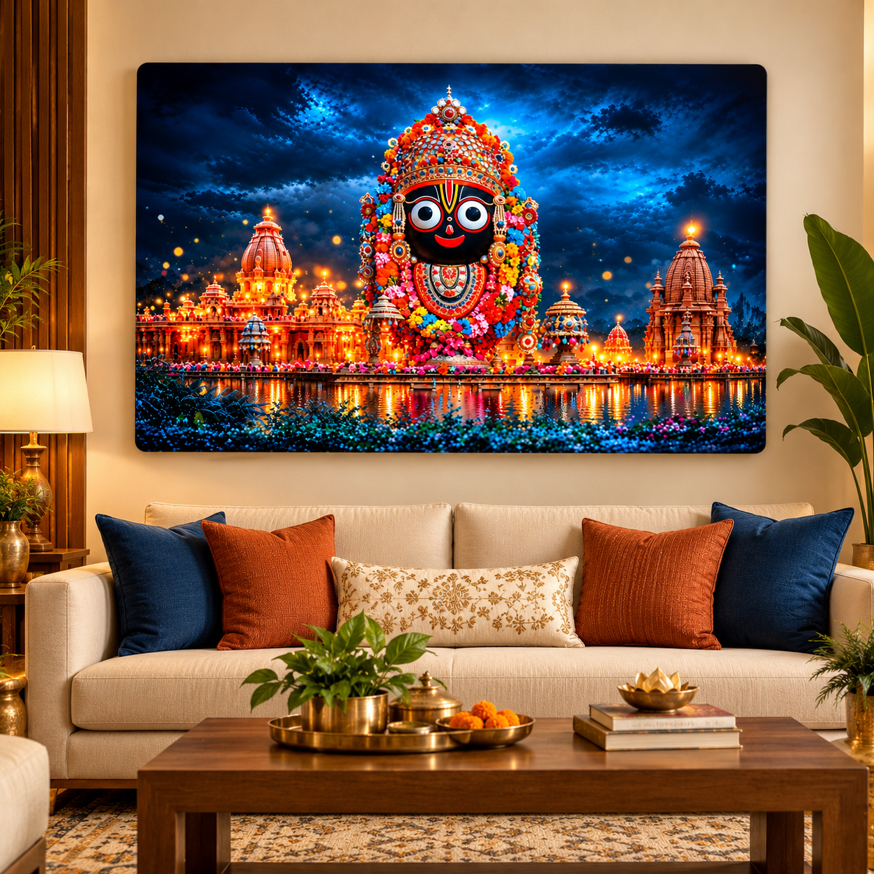 Lord Jagannath wooden wall hanging
