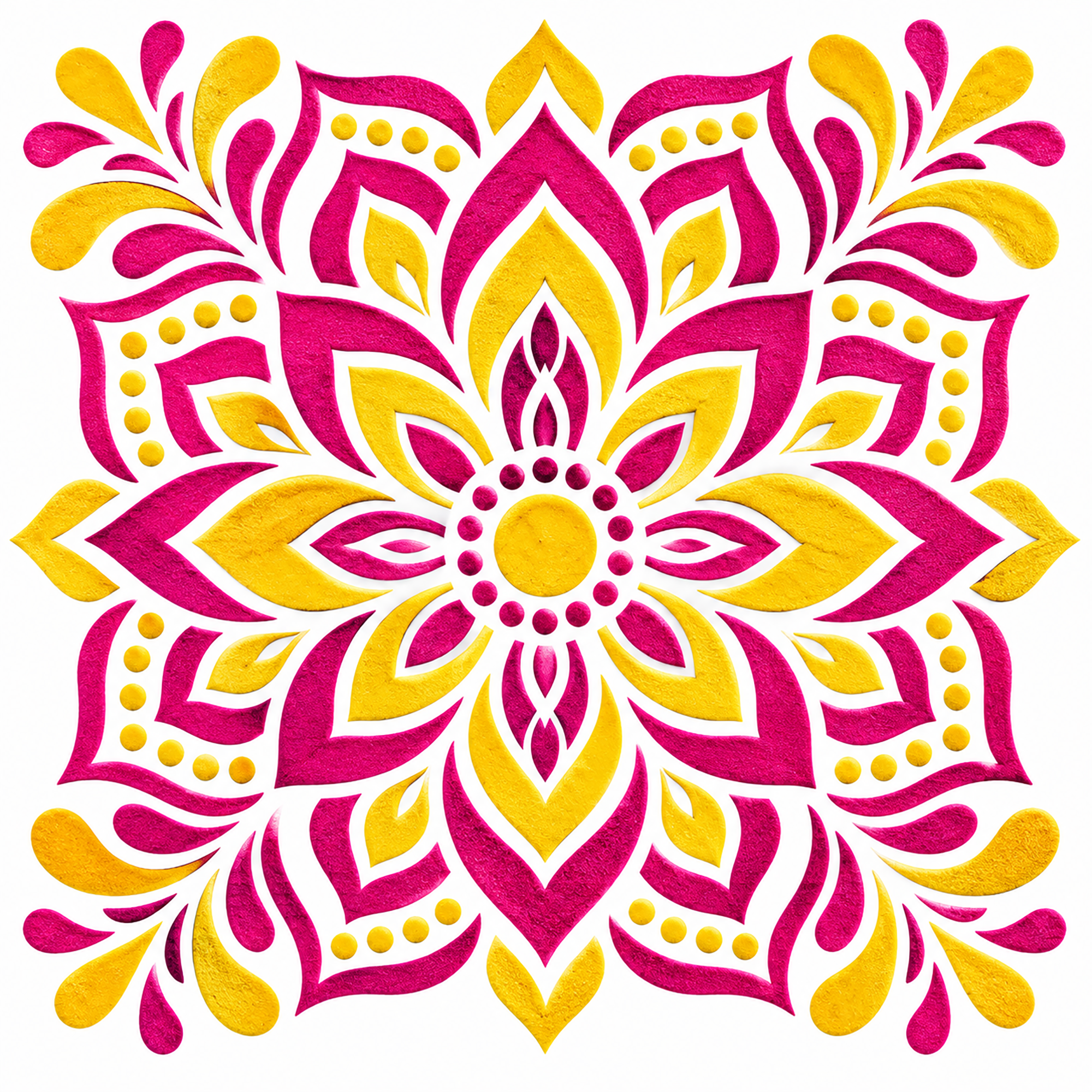 floral mandala rangoli stencil