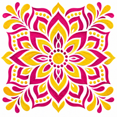 floral mandala rangoli stencil