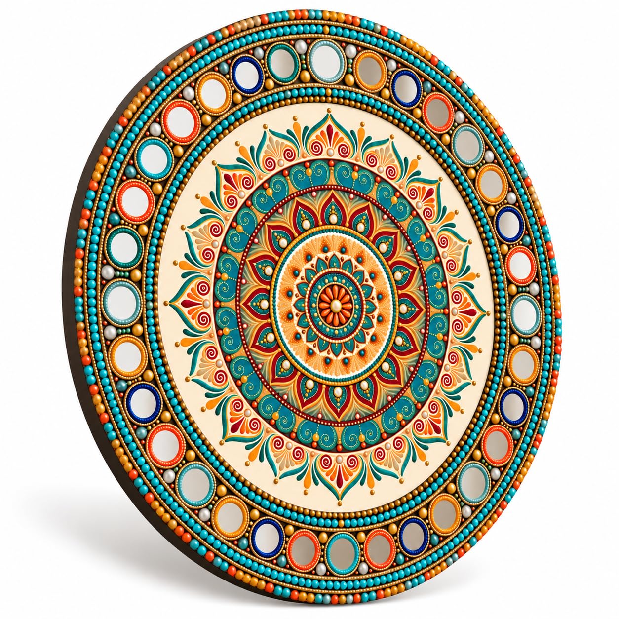 traditional mirror mandala wall plate