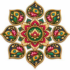 lotus peacock rangoli decoration
