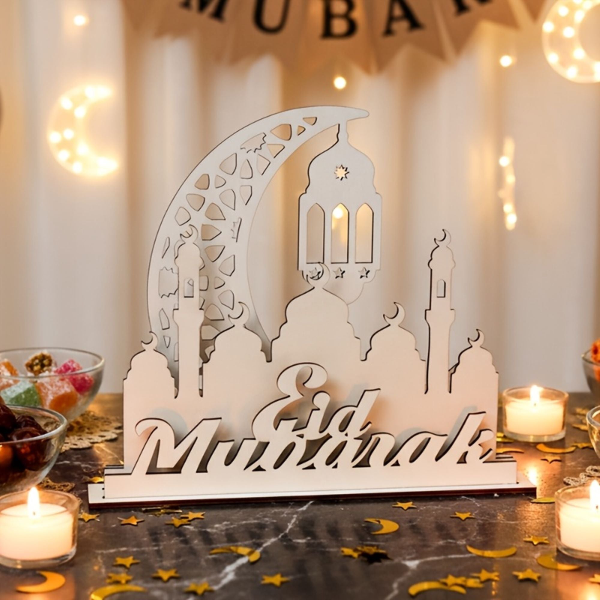 Islamic Eid Mubarak tabletop decoration