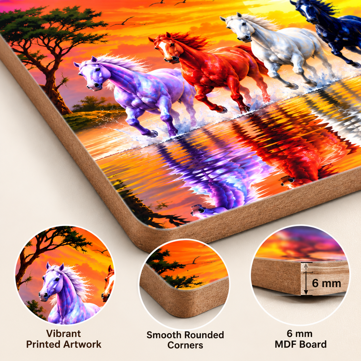 Vastu seven running horses painting for home