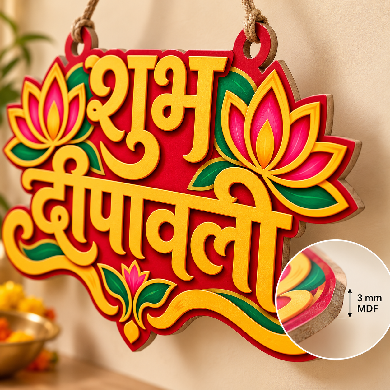 Diwali door hanging wooden MDF