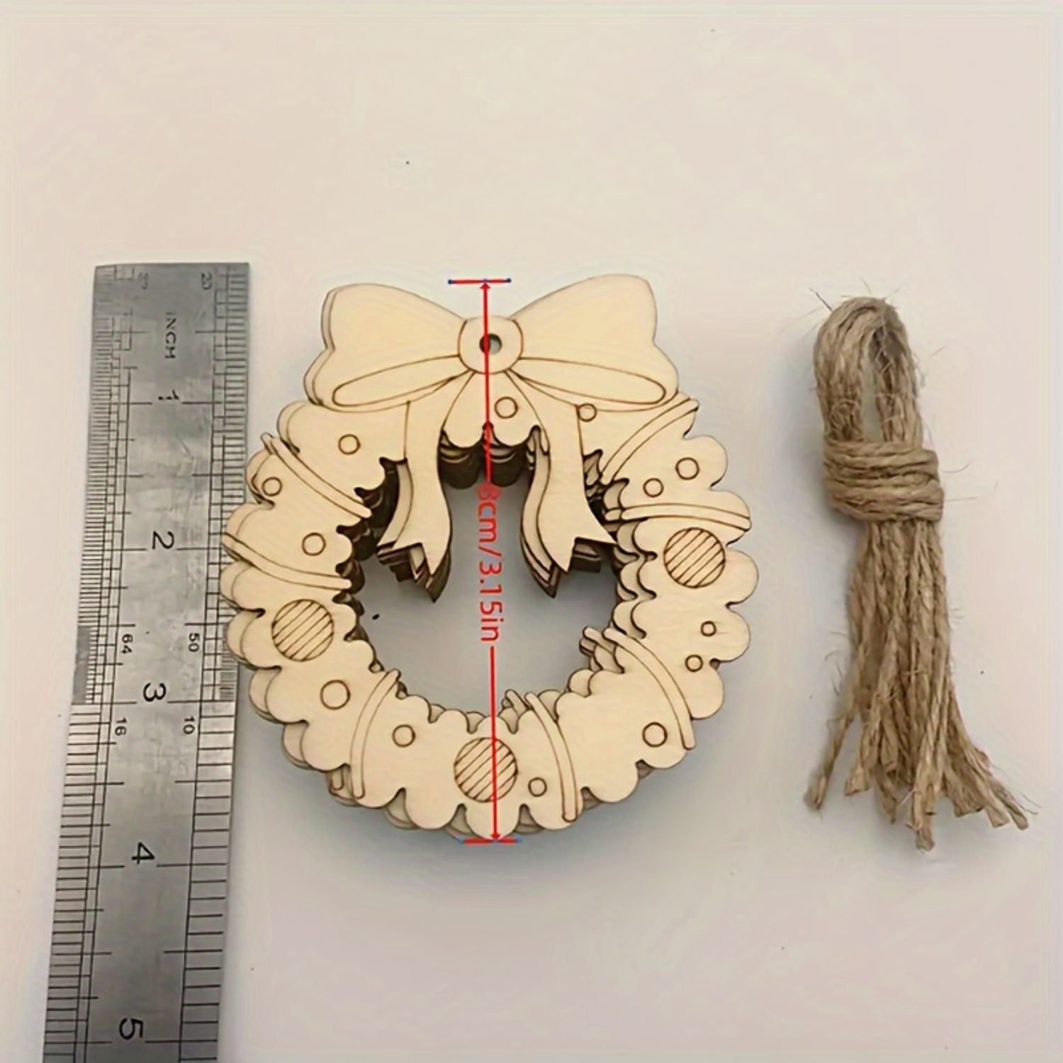 8cm wood wreath decorations