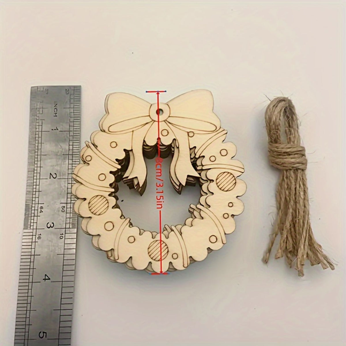 8cm wood wreath decorations