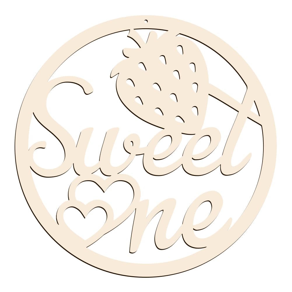 Wooden decorative cutout with 'Sweet One' and a pineapple design on a white background