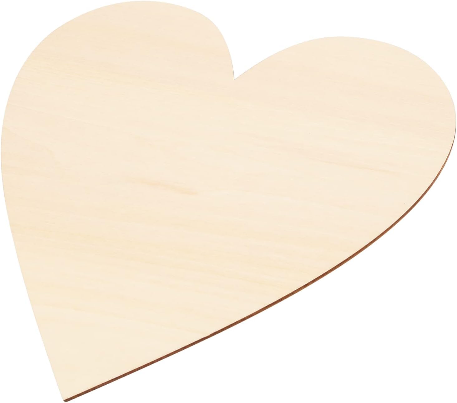 Unfinished wooden heart shape on a white background