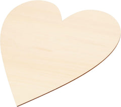 Unfinished wooden heart shape on a white background