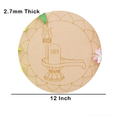 American Elm Pack of 2 Wooden Lippan Art Wall Panel Shivling 12 Inch | DIY Lippan Art Base| Smooth Surface for Painting & Decorating | Home Décor