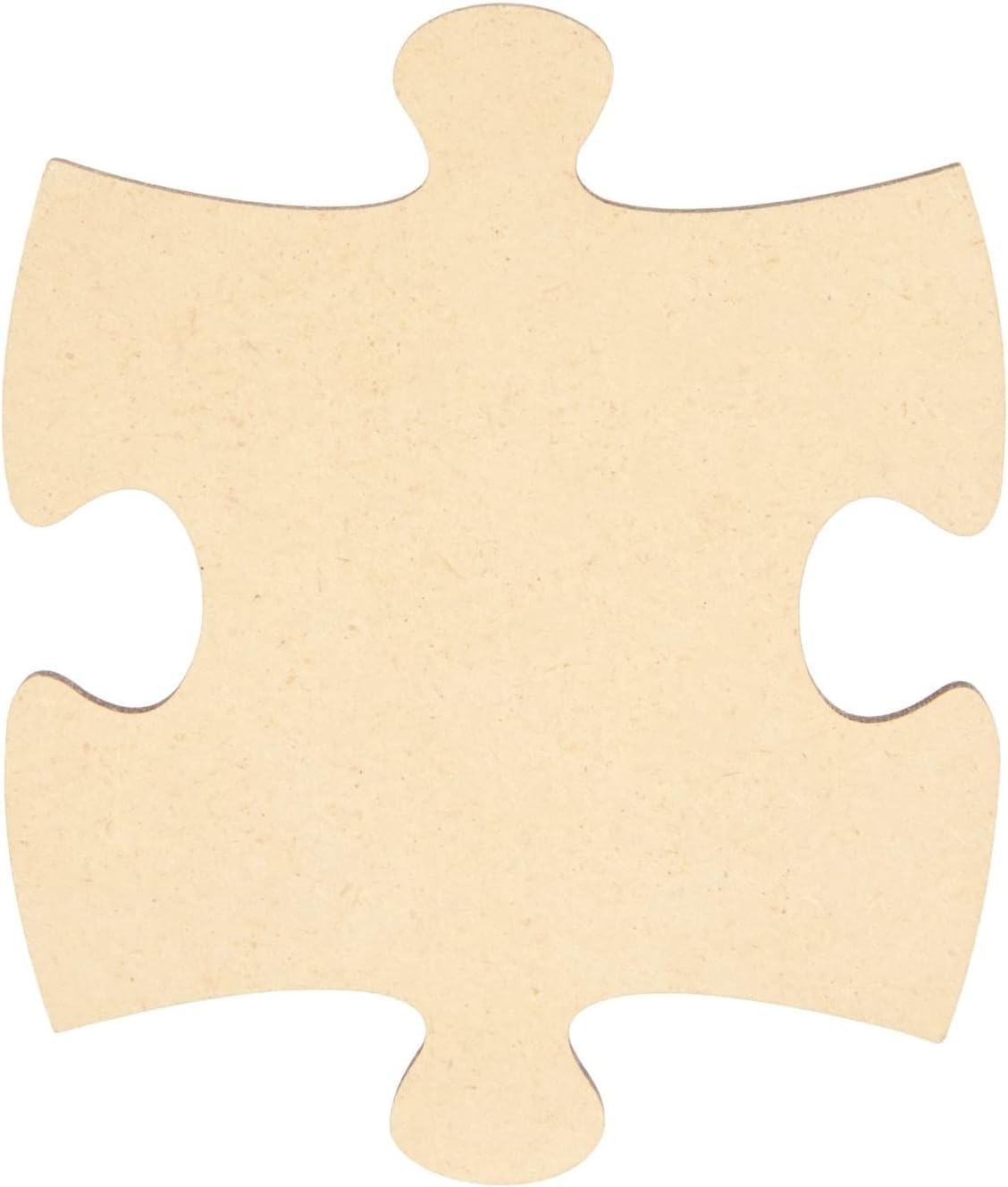 Beige puzzle piece on a white background