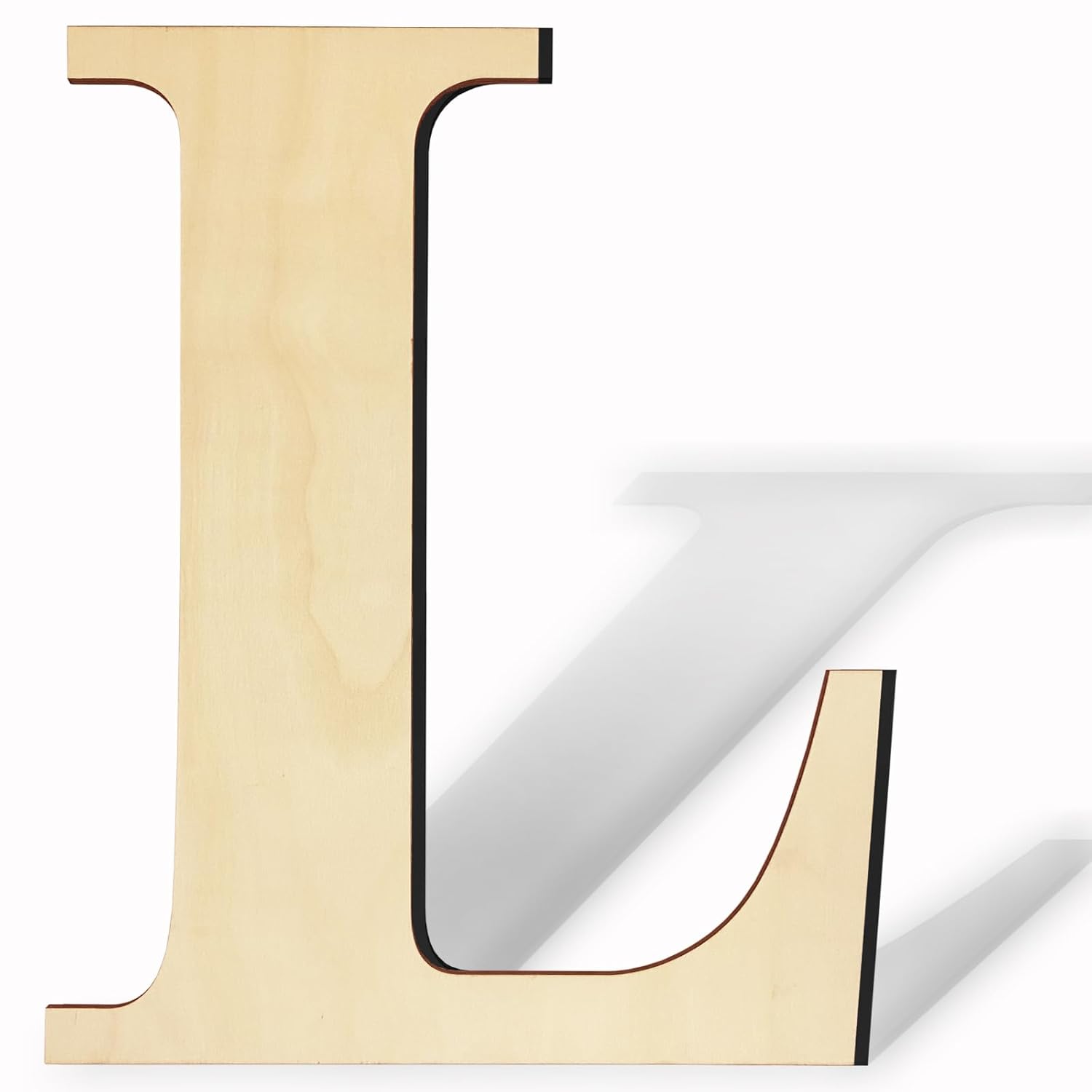 Wooden letter 'L' on a white background