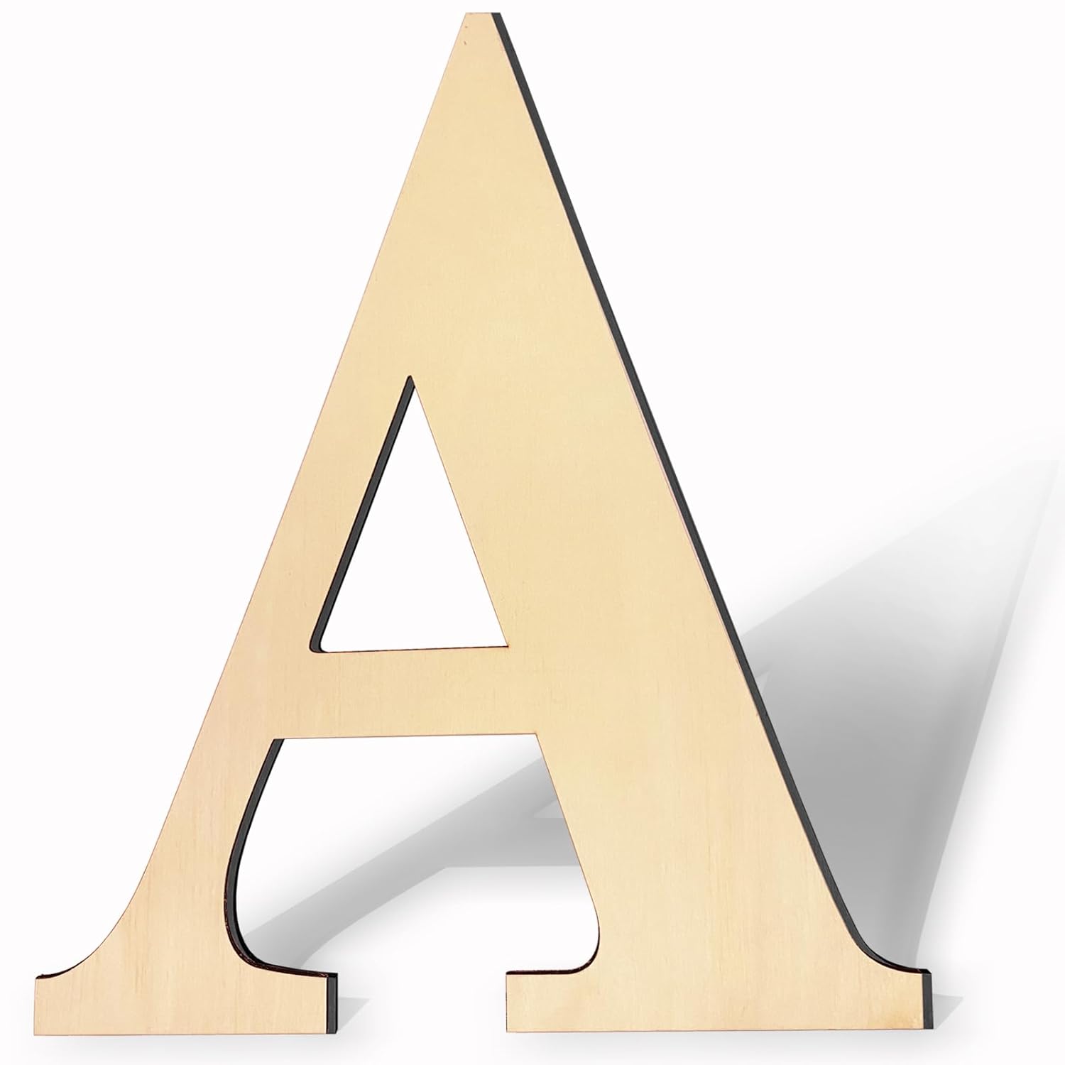 Wooden letter 'A' on a white background
