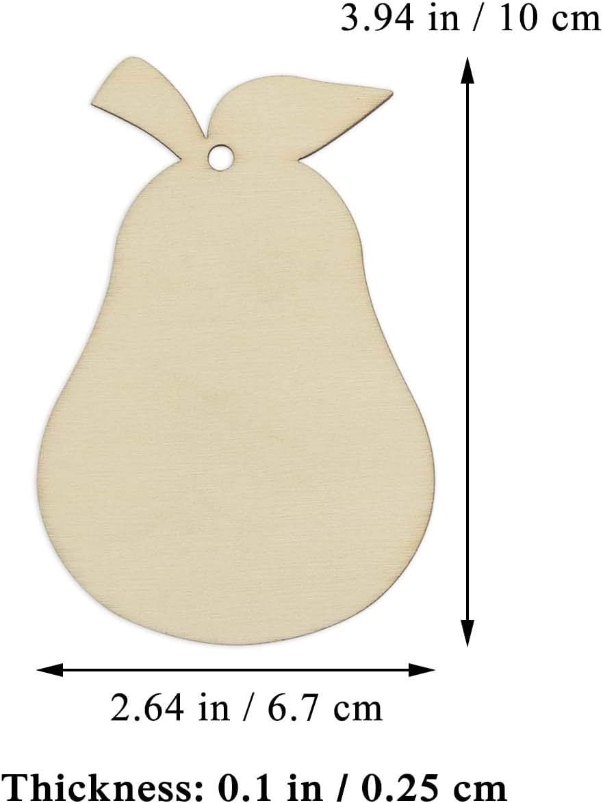 Beige pear-shaped cutout with dimensions labeled on a white background