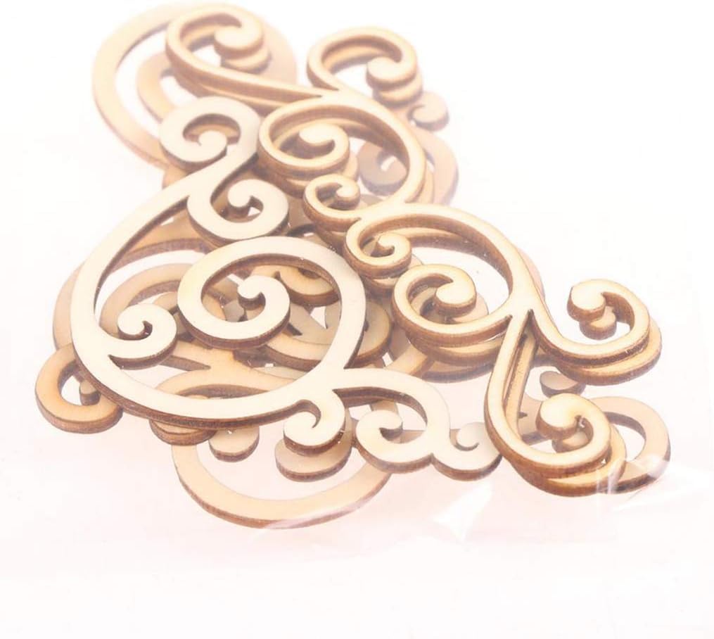 Wooden decorative elements with intricate designs on a white background