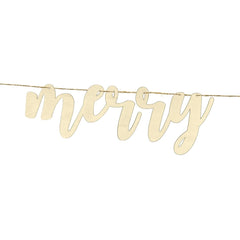 Cliths DIY Wooden Merry Christmas Banner Holiday Sign with Hanging Rope Customizable Xmas Decor