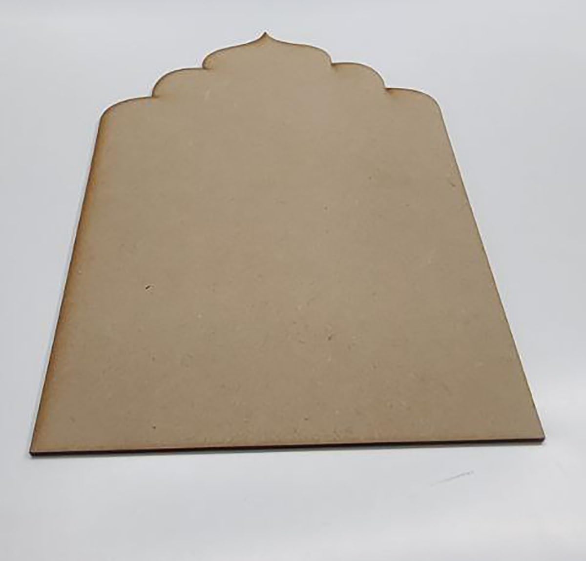 Brown paper cutout with decorative scalloped edge on a white background
